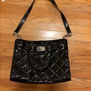 Michael kors black patent quilted bag